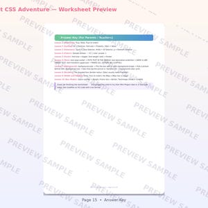CSS for Beginners Worksheet | Coding Printable | Learn HTML/CSS Basics | Beginner Web Design Activity | Instant Digital Download image 9