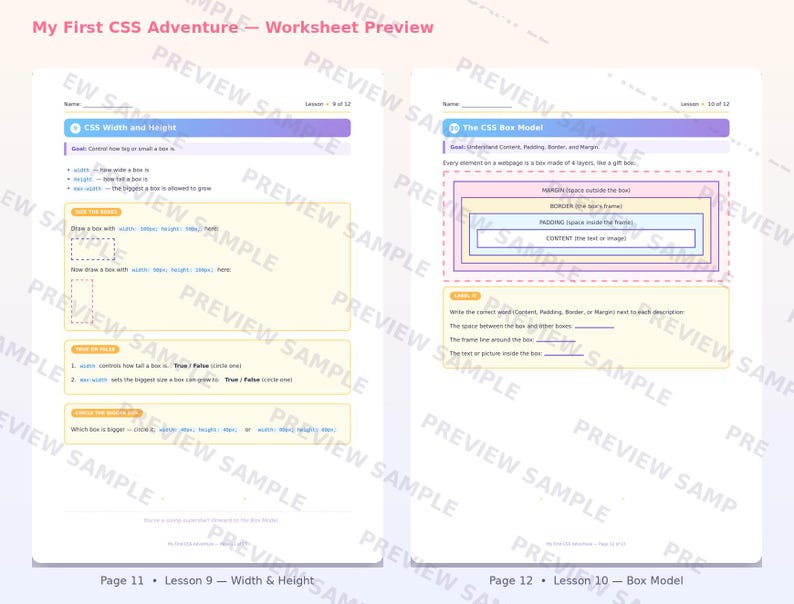CSS for Beginners Worksheet | Coding Printable | Learn HTML/CSS Basics | Beginner Web Design Activity | Instant Digital Download image 7