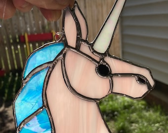 Stained Glass Unicorn Suncatcher