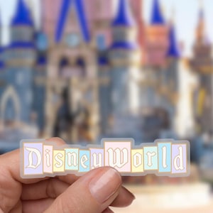 Disney World sign Sticker, Disney Stickers Water Bottle Transparent Cell Phone Case Lap top Helmet Sticker Planner Note Pad gift, waterproof