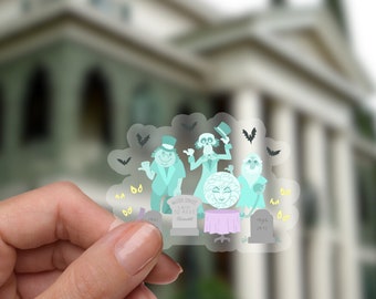 Haunted Mansion Hitchhiking ghosts Disney Stickers Disney Sticker Water Bottle Transparent Cell Phone Case Lap top Helmet Sticker Planner