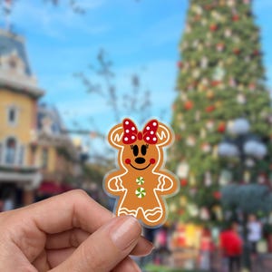 Gingerbread Minnie Mouse Christmas holiday Disney Stickers Disney Sticker Water Bottle Transparent Cell Phone Case Lap top planner sticker bild 1