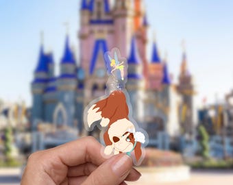 Pegatina de Nana Disney, Campanilla, Peter Pan, polvo de hadas, botella de agua, funda transparente para teléfono móvil, portátil, casco, pegatina, bloc de notas, resistente al agua