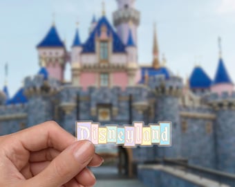 Disneyland sign Sticker, Disney Stickers Water Bottle Transparent Cell Phone Case Lap top Helmet Sticker Planner Note Pad gift, waterproof
