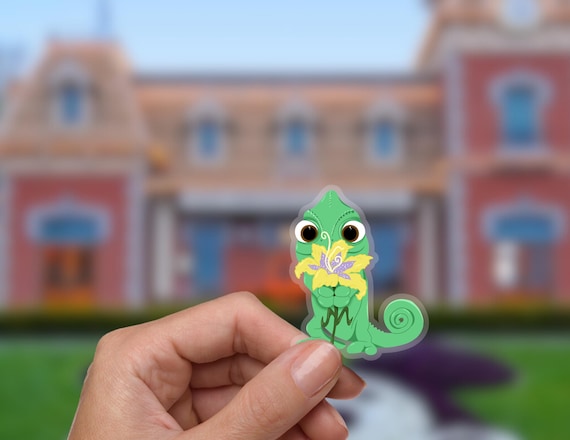 Pascal Sticker, Tangled chameleon, Rapunzel, magic flower, transparent sticker, disney stickers, water bottle, planner sticker, disney gift