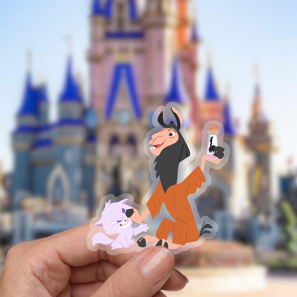 Pegatina de Disney "El Emperador y sus Locuras", pegatina de veneno de Kuzco, Ezma Kronk, botella de agua, transparente, para teléfono móvil, portátil, pegatina para casco, bloc de notas