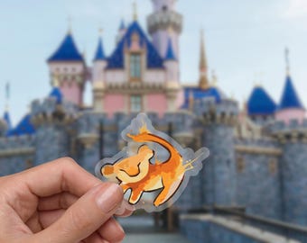 Simba, lion king, disney sticker, transparent, vinyl, waterbottle sticker, mufasa, rafiki, phone sticker, waterproof, lap top, disneyland