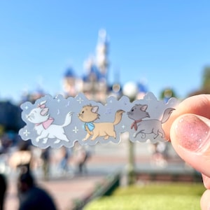Aristocats Kittens Disney Sticker Disney Stickers Water Bottle Transparent Cell Phone Case Lap top Helmet Sticker Note Pad