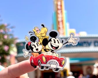 Mickey Minnie Runaway Railway Disney Sticker Disney Stickers Pluto Water Bottle Transparent Cell Phone Case Lap top Helmet Sticker Note Pad