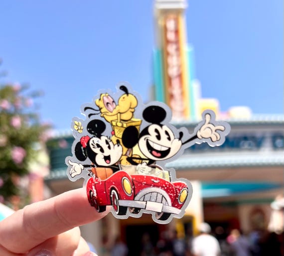 Mickey Minnie Runaway Railway Disney Sticker Disney Stickers Pluto Water Bottle Transparent Cell Phone Case Lap top Helmet Sticker Note Pad