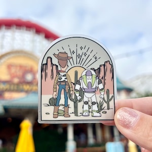 Toy Story Woody Buzz Lightyear Disney Stickers Disney Sticker Water Bottle Transparent Cell Phone Case Lap top Helmet Sticker Planner Pixar