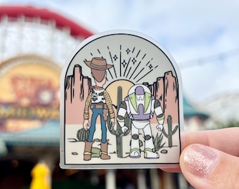 Toy Story Woody Buzz Lightyear Disney Stickers Disney Sticker Water Bottle Transparent Cell Phone Case Lap top Helmet Sticker Planner Pixar