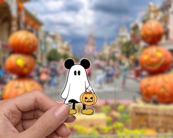 Mickey Ghost Halloween Sticker: Disneyland Water Bottle Decal