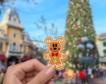 Gingerbread Mickey Mouse Christmas holiday Disney Stickers Disney Sticker Water Bottle Transparent Cell Phone Case Lap top planner sticker