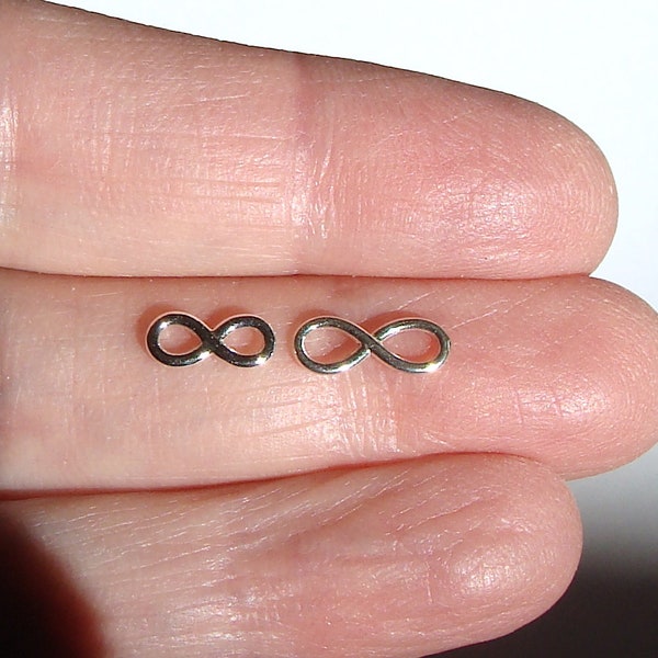 10 Sterling Silver Infinity Charms 10X4mm or 8X3mm Small Infinity Link Figure Eight Link Infinity Solid Sterling Silver Infinity Symbol