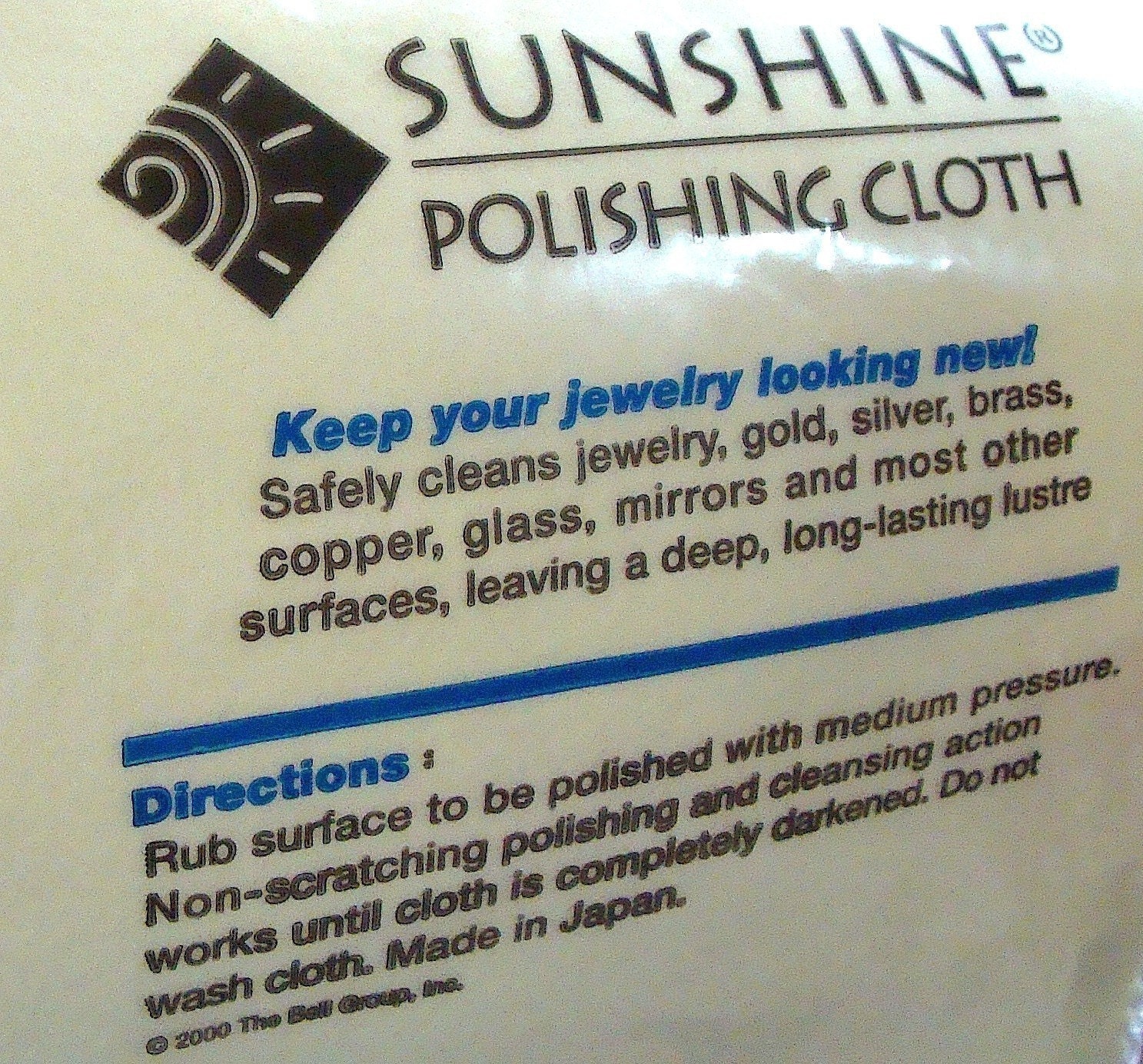 Large Sunshine Polishing Cloth for Jewelry 
