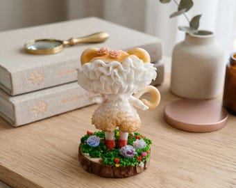 Whimsical Clay Mushroom Spirit Figurine, Cute Fairy Garden Decor, Cottagecore Aesthetic Gift for Nature Lovers