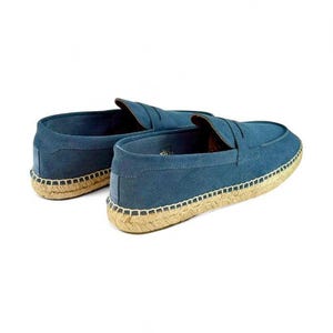 Men Suede Loafers Light Blue – Handmade Leather Slip-On Shoes, Comfortable Men's Casual & Smart Footwear, Premium Spanish Craftsmanship