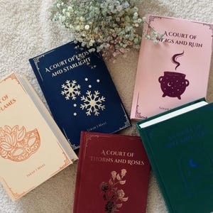 A Court of Thorns and Roses (ACOTAR) by Sarah J Maas Full Series Rebinds | Books 1-5 | Special Edition, Handmade, Rebound Books