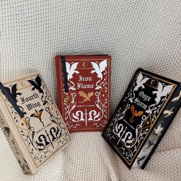 The Empyrean Series by Rebecca Yarros Rebound Set; Fourth Wing, Iron Flame & Onyx Storm Special Custom Edition Rebinds