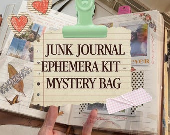 Junk Journal Ephemera Scraps Kit - Mystery Goodie Grab Bag