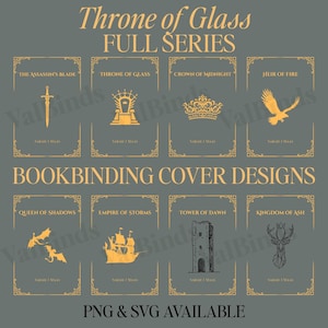 Throne of Glass DIY Bookbinding Cover Set | SVG PNG Rebind Bundle | Cricut Silhouette Cameo | All Cutting Machines | Book Cover Designs