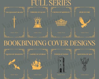 Pacote de arquivos SVG para encadernação de livros de Trono de Vidro: Designs de capas de livros de fantasia (Download digital)
