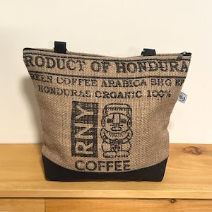 Bolso de mano / cartera con forro de bolsillos - Honduras Coffee Sack