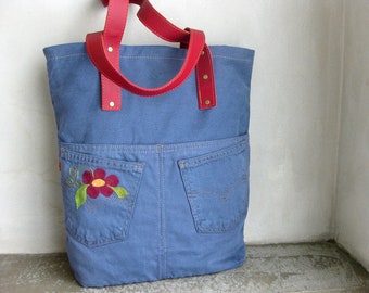 トートバッグ Diesel Denim Shopping Bag Recycled Denim Shoulder Bag//diesel Jeans Tote//everyday