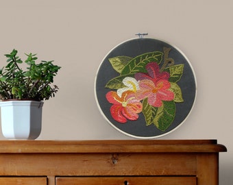 Floral Embroidery Hoop, Wall Hanging