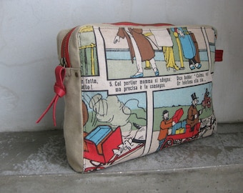 Canvas Large Zippered Pouch Bag Organizer Wristlet Bag Clutch Travel Kit Clutch for Women