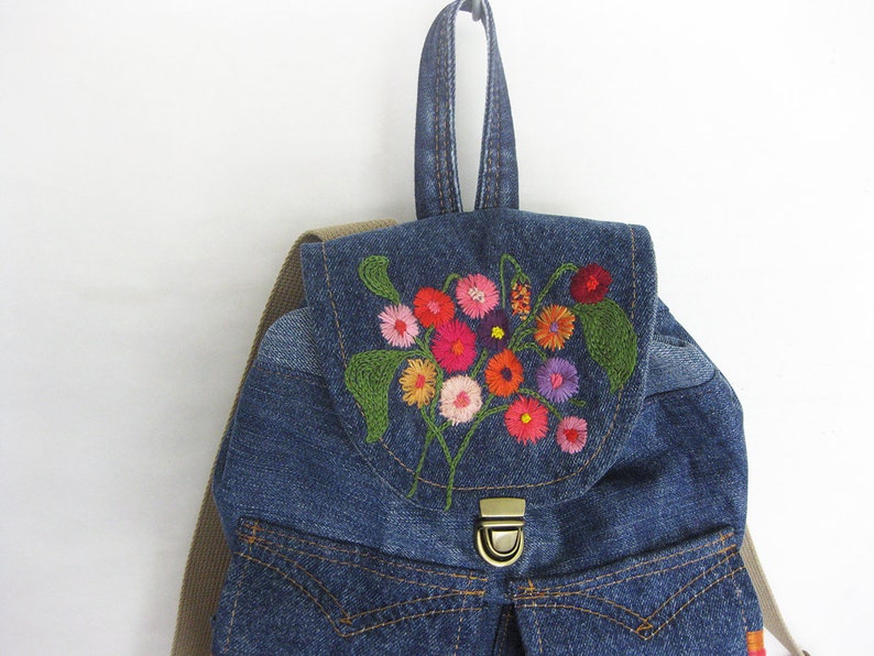Ecology Vegan Bag Denim Backpack Small Jeans Rucksack