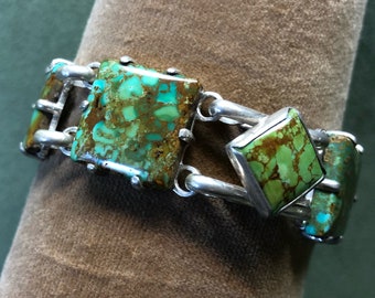 Bracelet of Hubei Turquoise in Silver