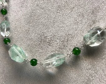 Necklace of Phantom Quartz  and Jade