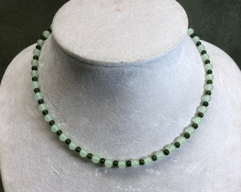 Necklace of Chrysoprase and Canadian Jade