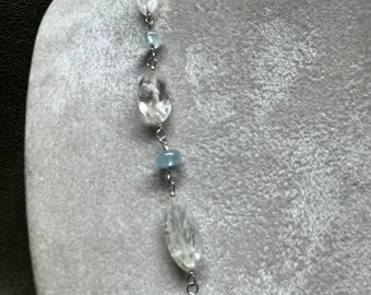 Silver Wrapped Aquamarine Necklace