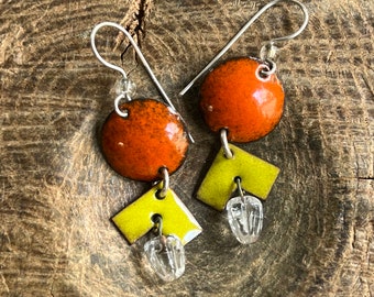 Enamel Earrings for Summer - Sunlight