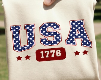 USA 1776 PNG, Patriotic T-shirt Design, 4th of July Sublimation, American Flag Stars and Stripes, Independence Day Digital Download