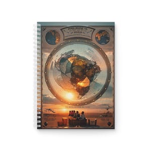 Carnet à spirales avec carte du monde, journal de voyage, planificateur d'aventures, cadeau pour les amoureux du voyage, carnet éducatif, journal intime