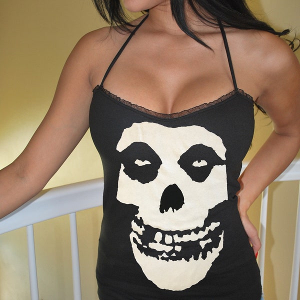 Misfits Neckholder Sweetheart Top Rocker Chick Rock Glam Metal Konzert Show Club Events