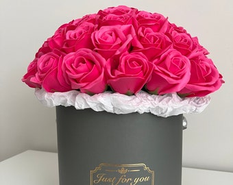 Bouquet de 46 roses stabilisées Moyenne | Cadeau pour la fête des mères, cadeau d'anniversaire, cadeau pour fille préférée, cadeau pour petite amie cadeau mémorable