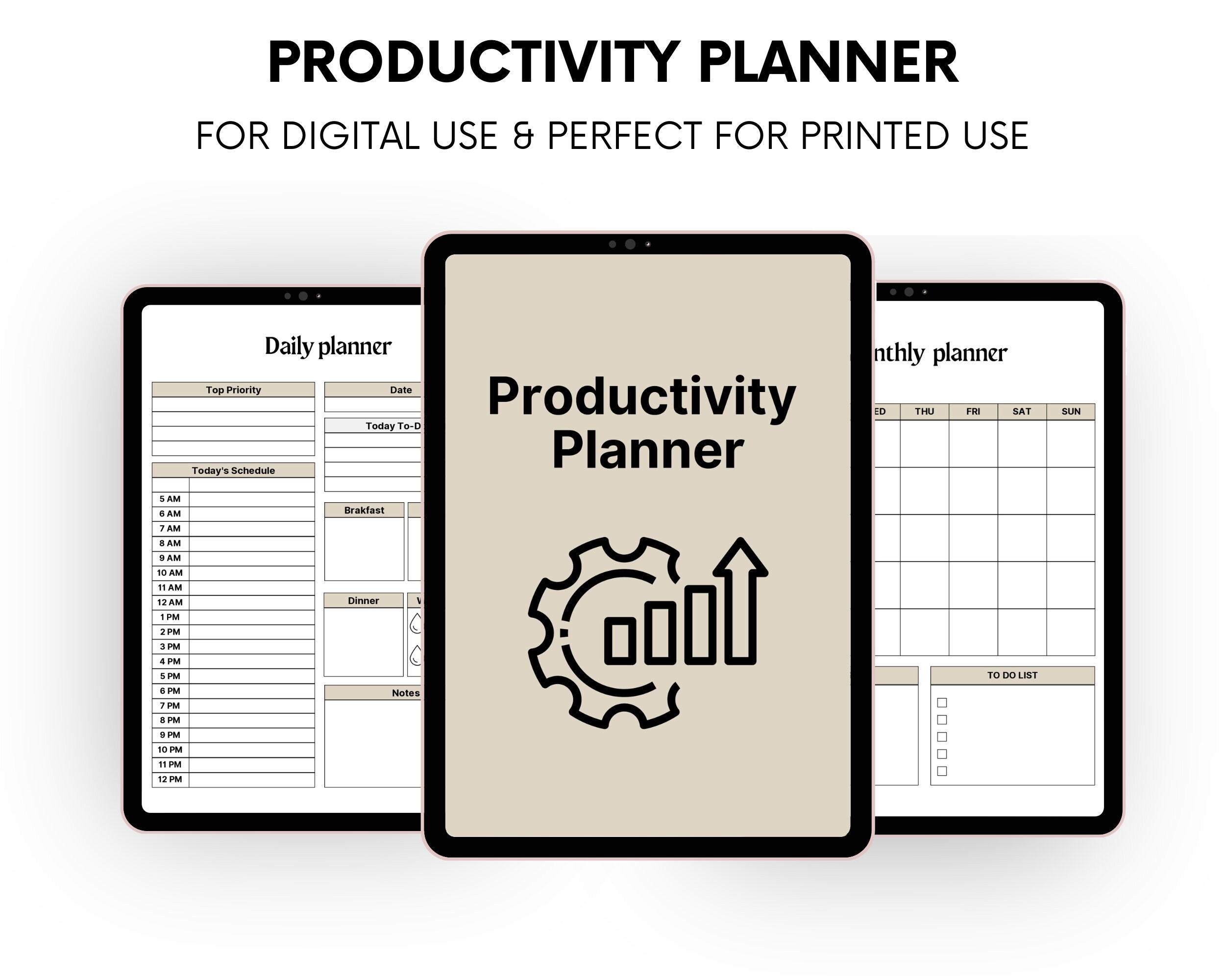 Productivity Planner Printable | Digital Planner for Adults | Goal ...