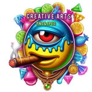 Gangster Lemonhead | Urban Lemon | Urban Trap Designs | Wacky Fan Art | Instant Digital Download | T-Shirt Designs | Sublimation | Dtf PNG
