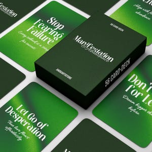 Cartas imprimibles de consejos del oráculo de la manifestación para la mentalidad y el éxito Cartas imprimibles de afirmaciones sobre la ley de la atracción