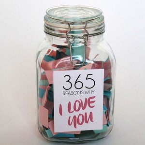 Idée cadeau 365 raisons imprimables pour lesquelles je t'aime Anniversaire réfléchi Idée de cadeau romantique Affirmations d'amour Cadeau rétro significatif au quotidien