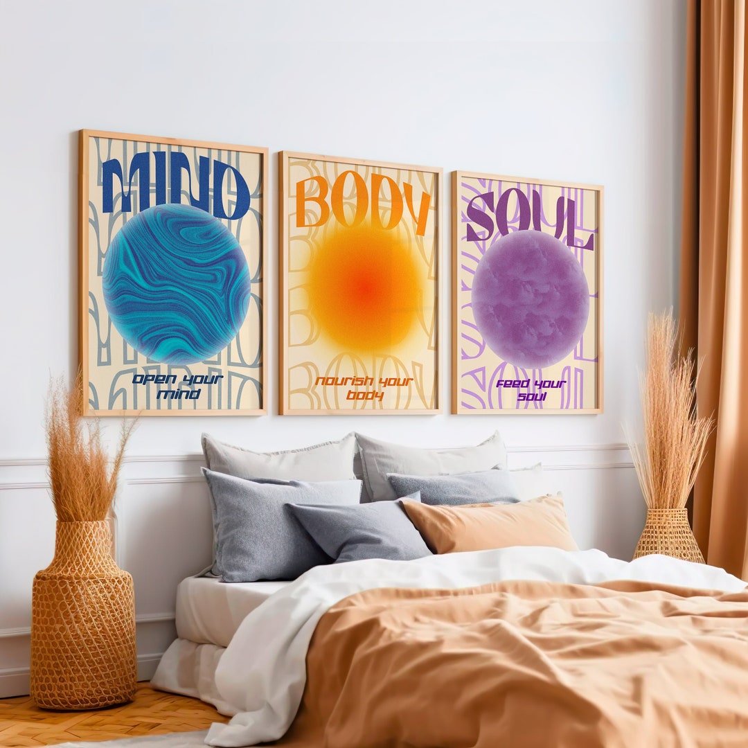 Mind Body Soul Set Digital Download Spiritual Wall Art Mindfulness ...