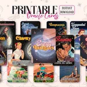 Cosmic Insights Vintage Tarot Cards Oracle Printable Deck Tarot Companion Cards Energy Reading Retro Oracle Deck Mystical Divination Cards image 10
