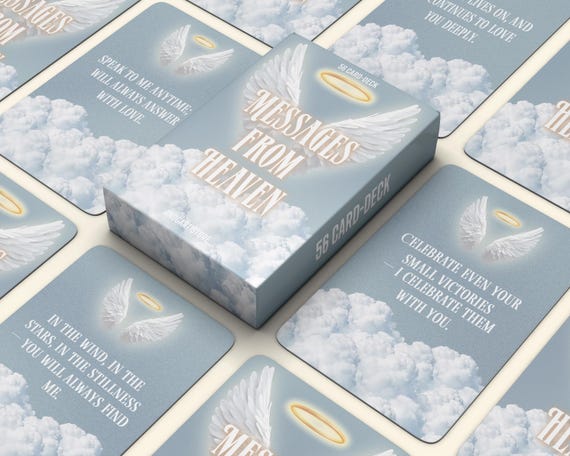 Spiritual Messages from Heaven Oracle Cards Printable Digital Deck Comfort Healing After Loss Connecting Loved Ones Passed Beyond the Veil