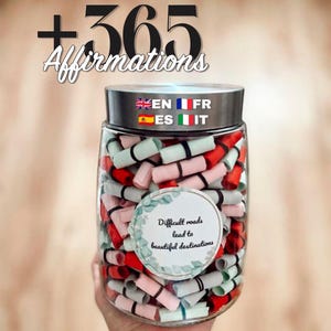 Gift Idea 365 Printable Affirmations Daily Jar Mindful Gift Positive 365 Affirmations Jar Wellness Digital Quotes Thoughtful Birthday Gift