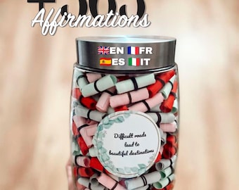 Idea de regalo: Frasco con 365 afirmaciones imprimibles diarias, regalo consciente, frasco con 365 afirmaciones positivas, citas digitales de bienestar, regalo de cumpleaños considerado